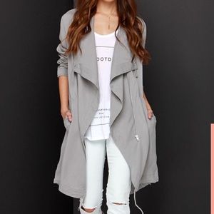 BB Dakota Ragni Tencel Drape Front trench coat